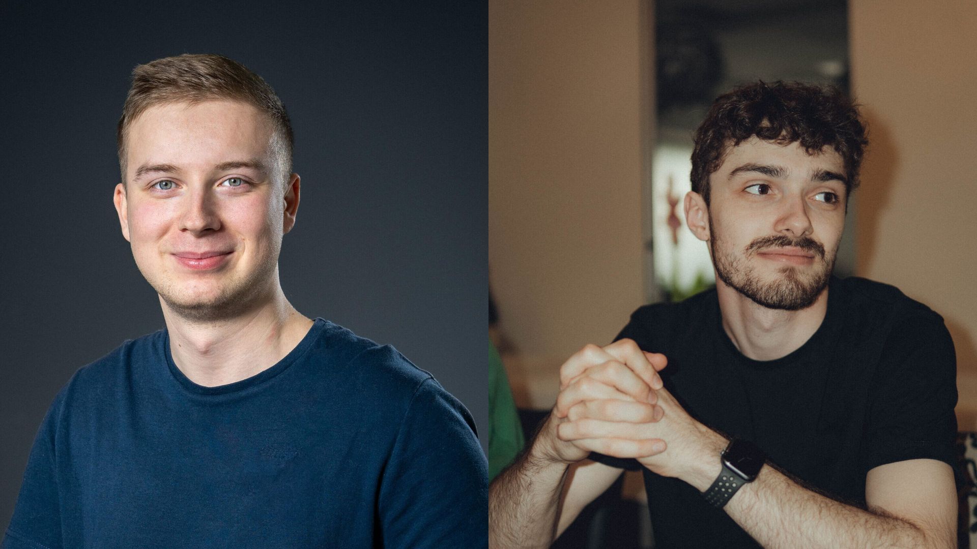 Porträts der Gründer Patrick Schreier (links) und Florian Thiel (rechts)